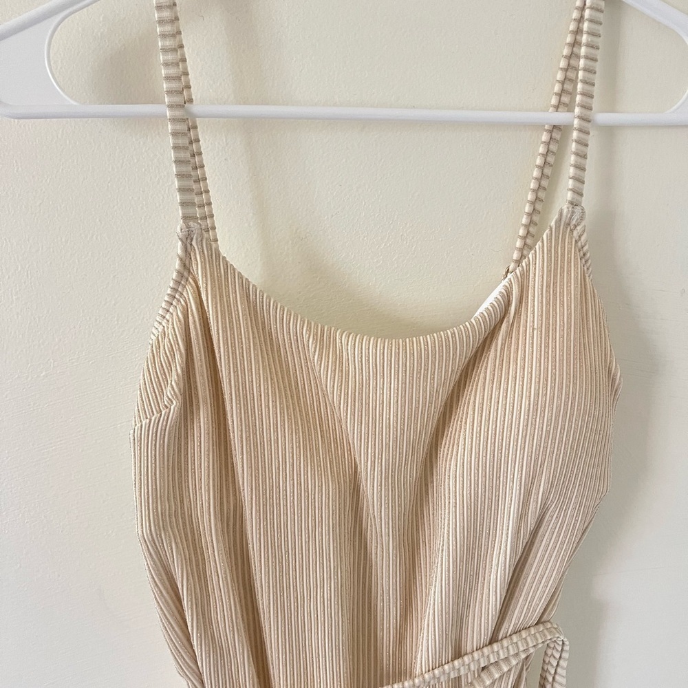 Cupshe Cream Ribbed One Piece Swimsuit - Picture 5 of 11